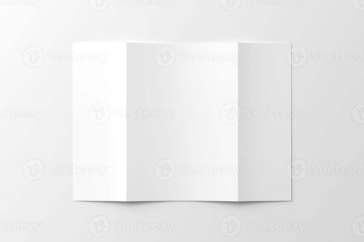 A4 Gatefold Brochure 3D Rendering White Blank Mockup photo
