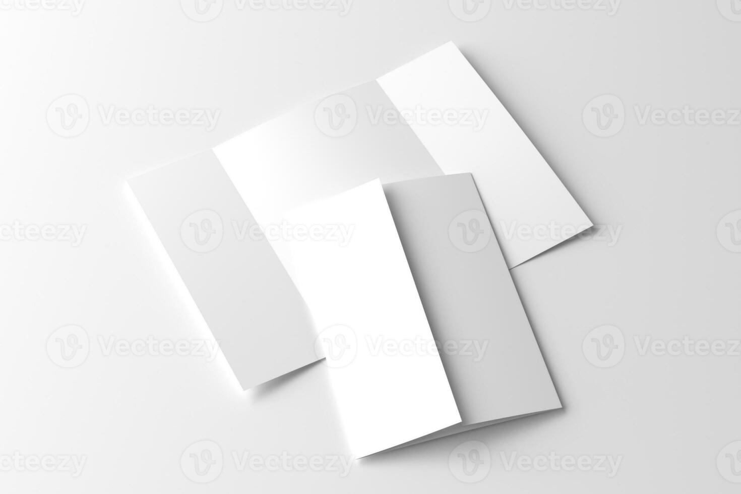a4 desplegable folleto 3d representación blanco blanco Bosquejo foto