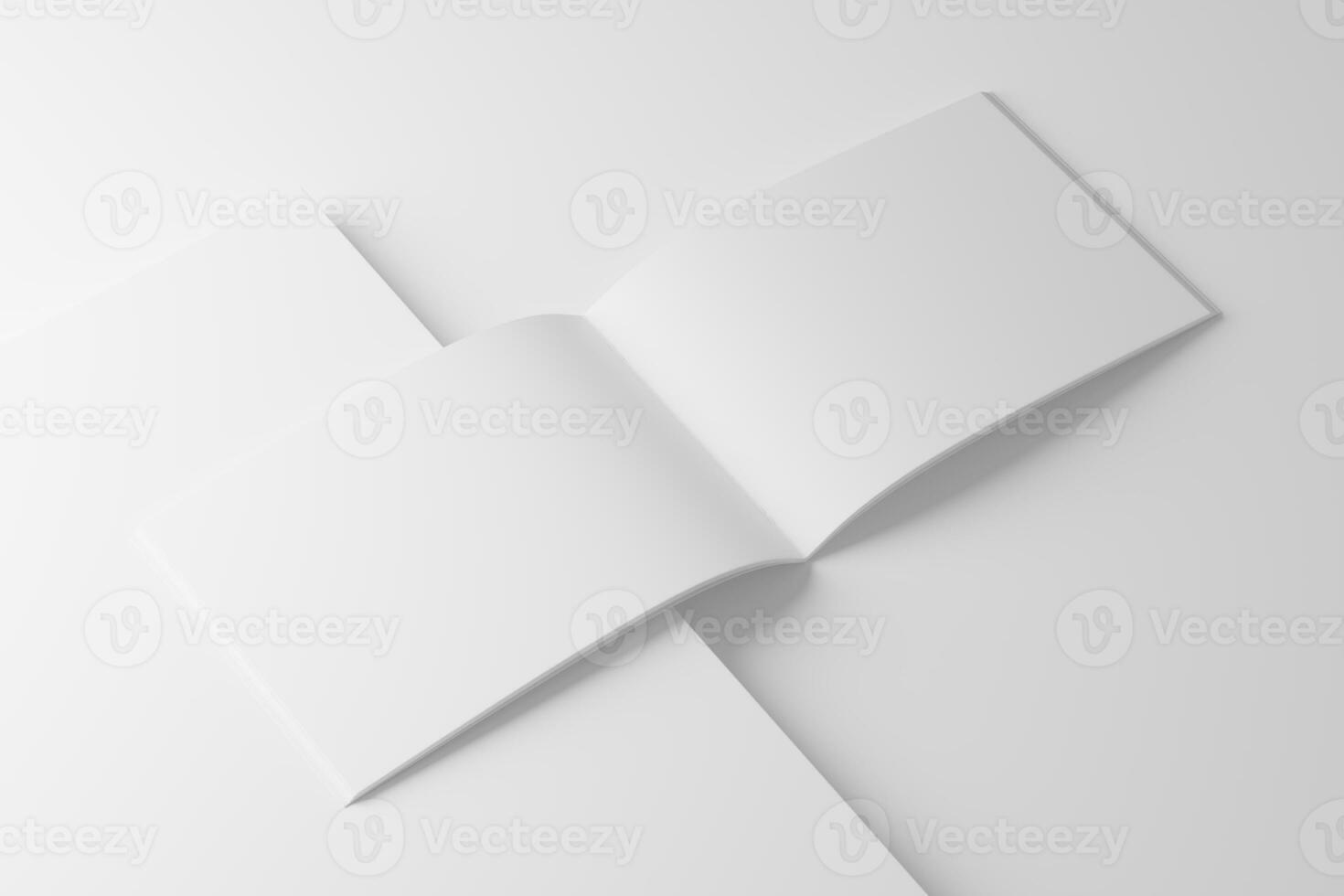 a4 paisaje ensillar puntada bifold folleto blanco blanco 3d representación Bosquejo foto