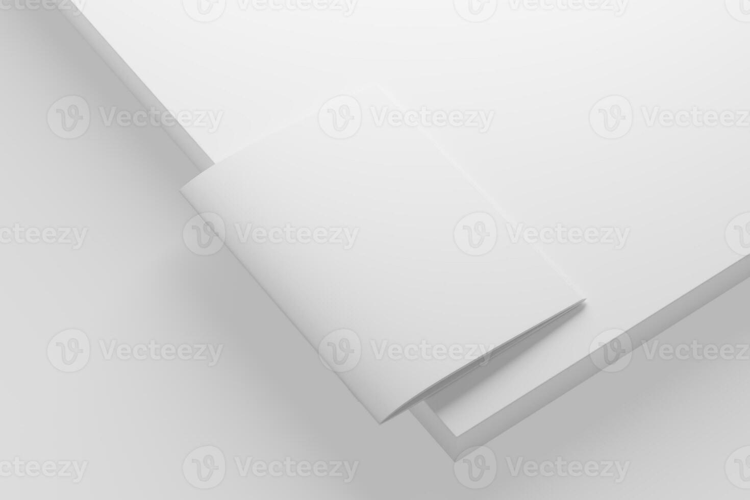 A4 A5 Magazine Brochure 3D Rendering White Blank Mockup photo