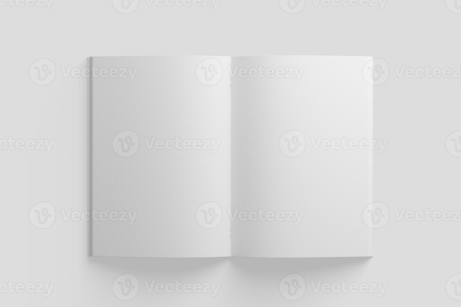 A4 A5 Magazine Brochure 3D Rendering White Blank Mockup photo