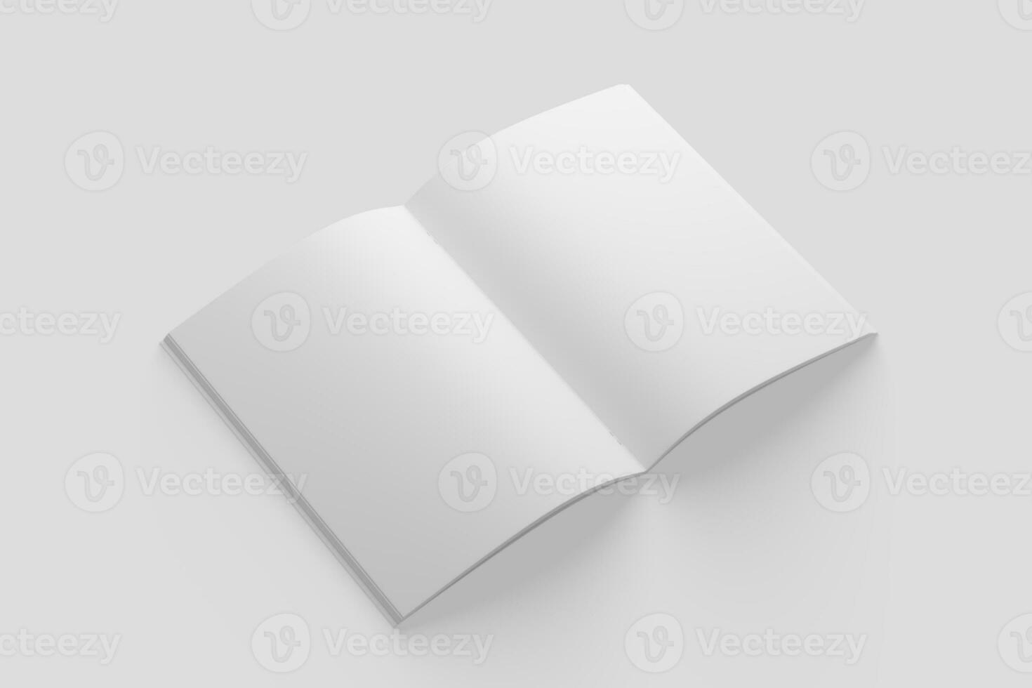 A4 A5 Magazine Brochure 3D Rendering White Blank Mockup photo