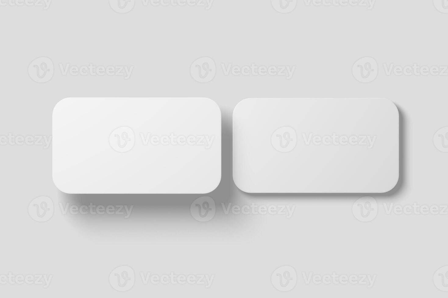 Round Corner Business Card White Blank 3D Rendering Mockup photo