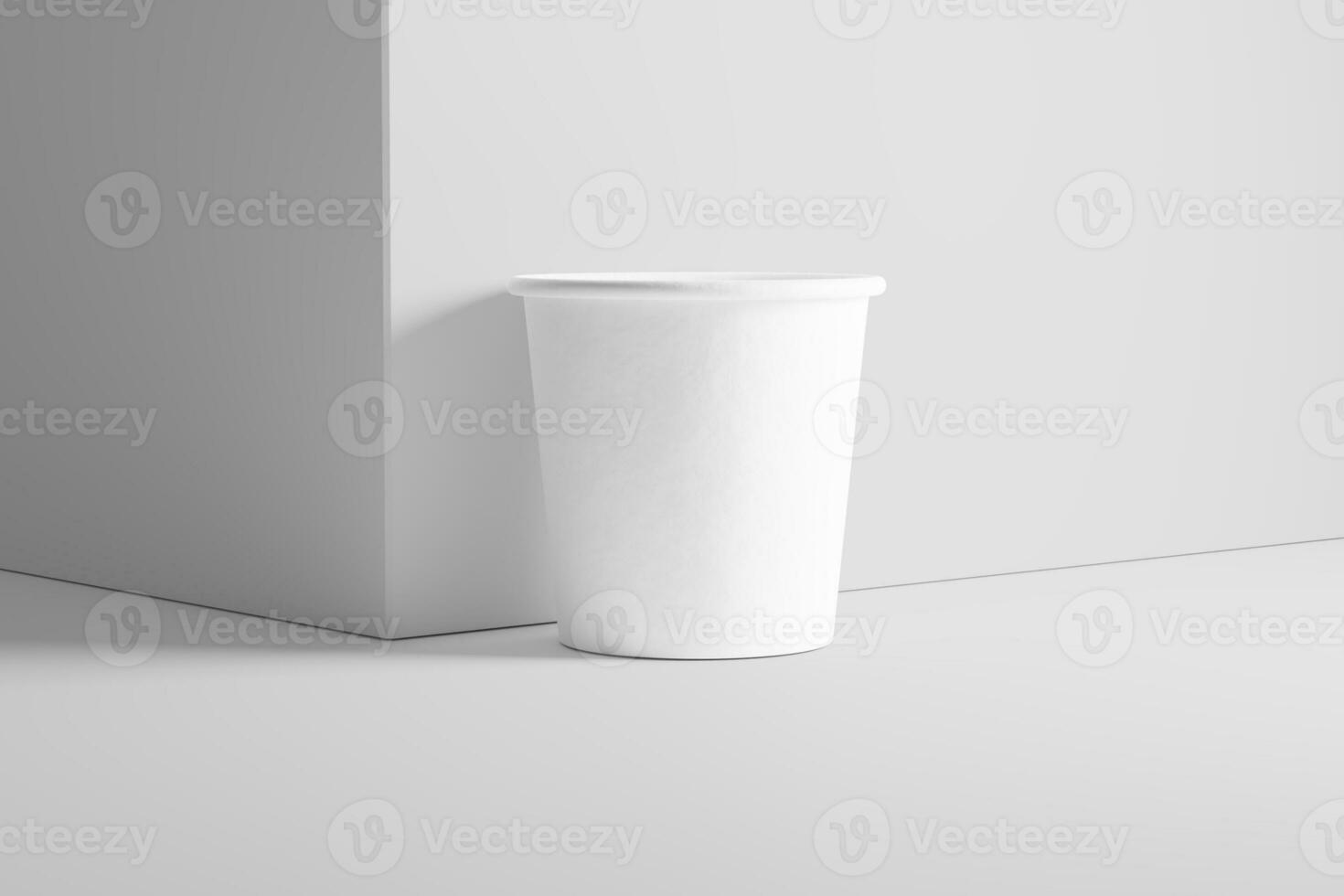 4 onzas papel taza para té café blanco blanco 3d representación Bosquejo foto