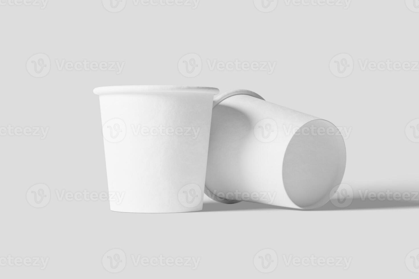 4 onzas papel taza para té café blanco blanco 3d representación Bosquejo foto