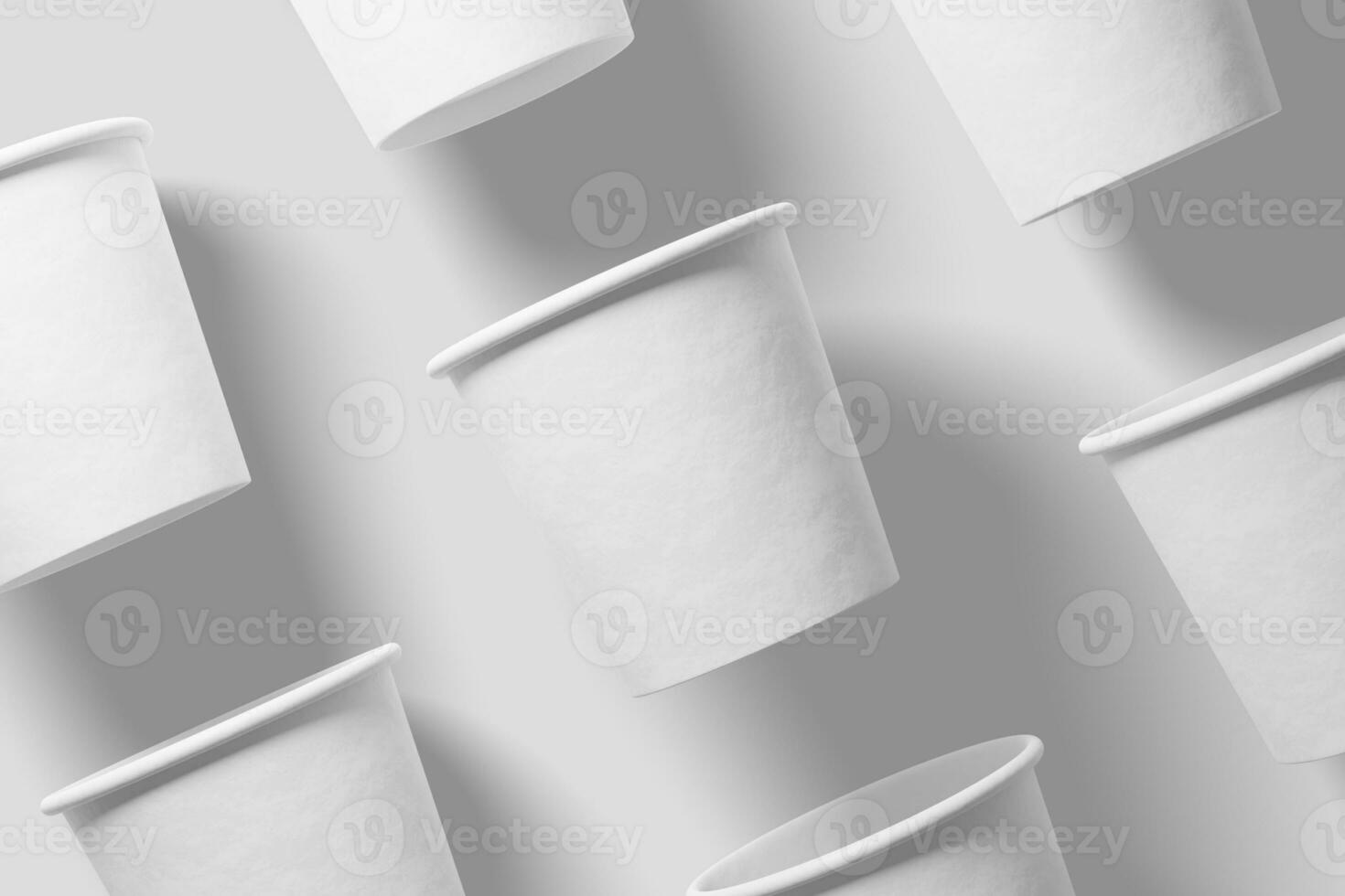 4oz Paper Cup for Tea Coffee White Blank 3D Rendering Mockup photo