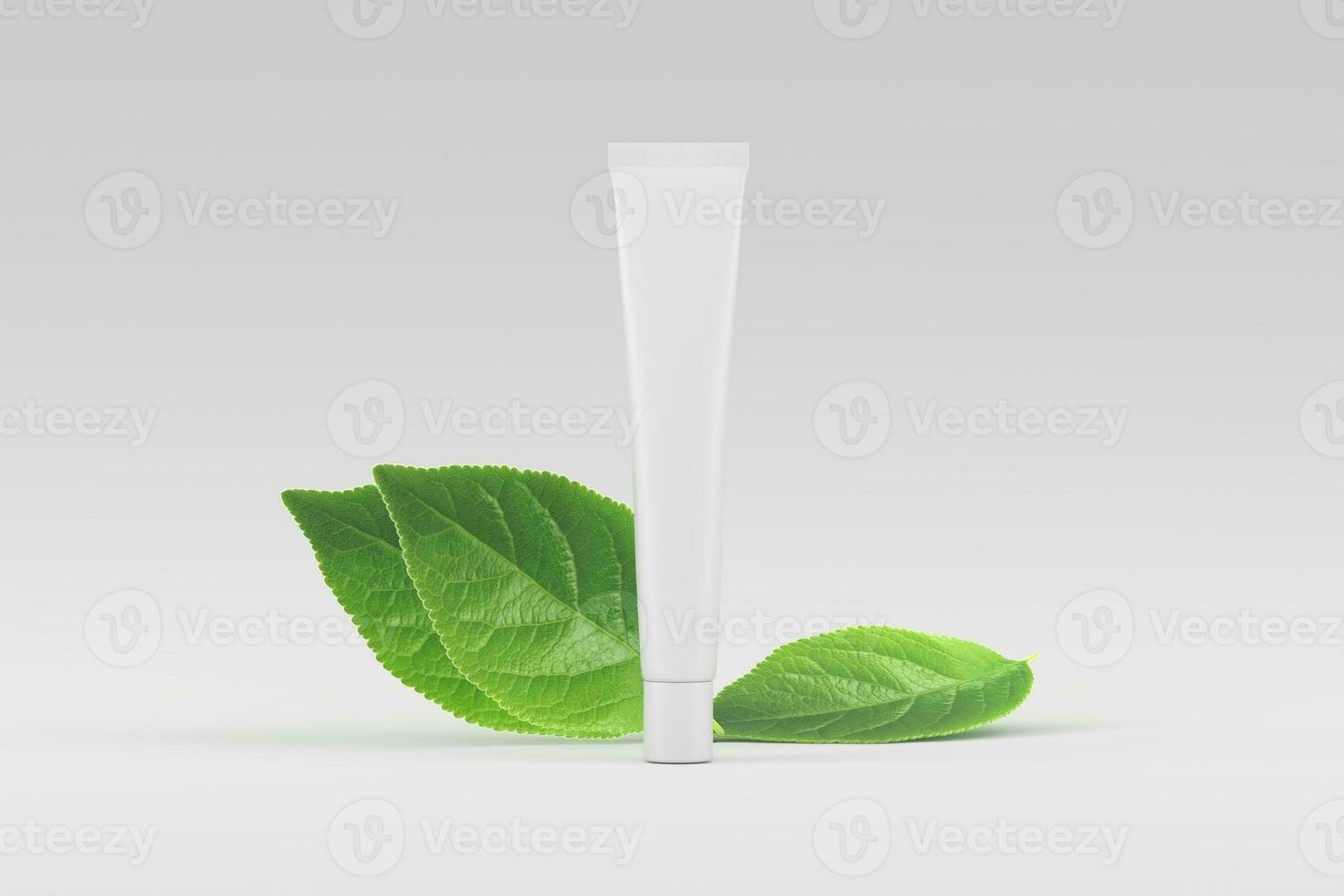 Cosmetics Bottle Packaging 3D Rendering White Blank Mockup photo