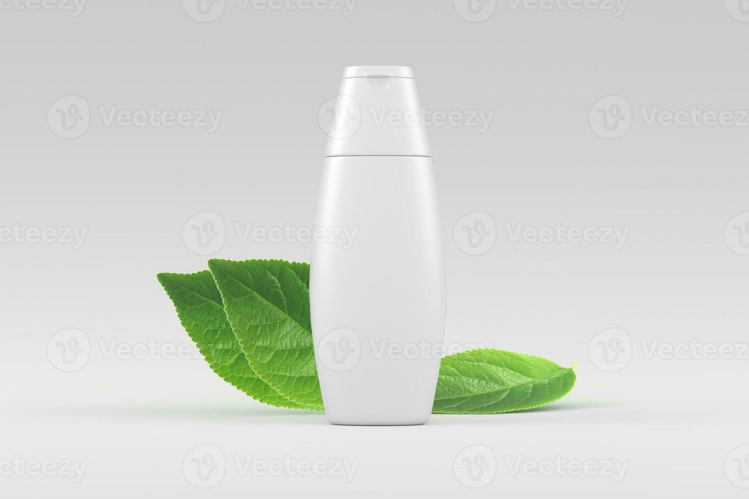 Cosmetics Bottle Packaging 3D Rendering White Blank Mockup photo