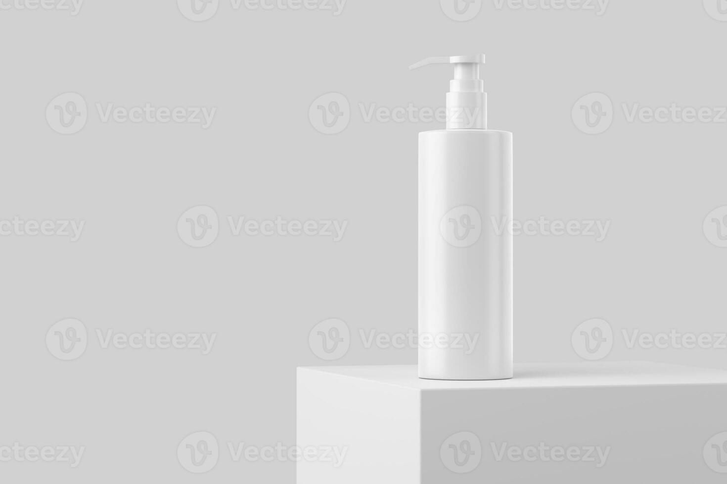 Cosmetics Bottle Jar Packaging 3D Rendering White Blank Mockup photo