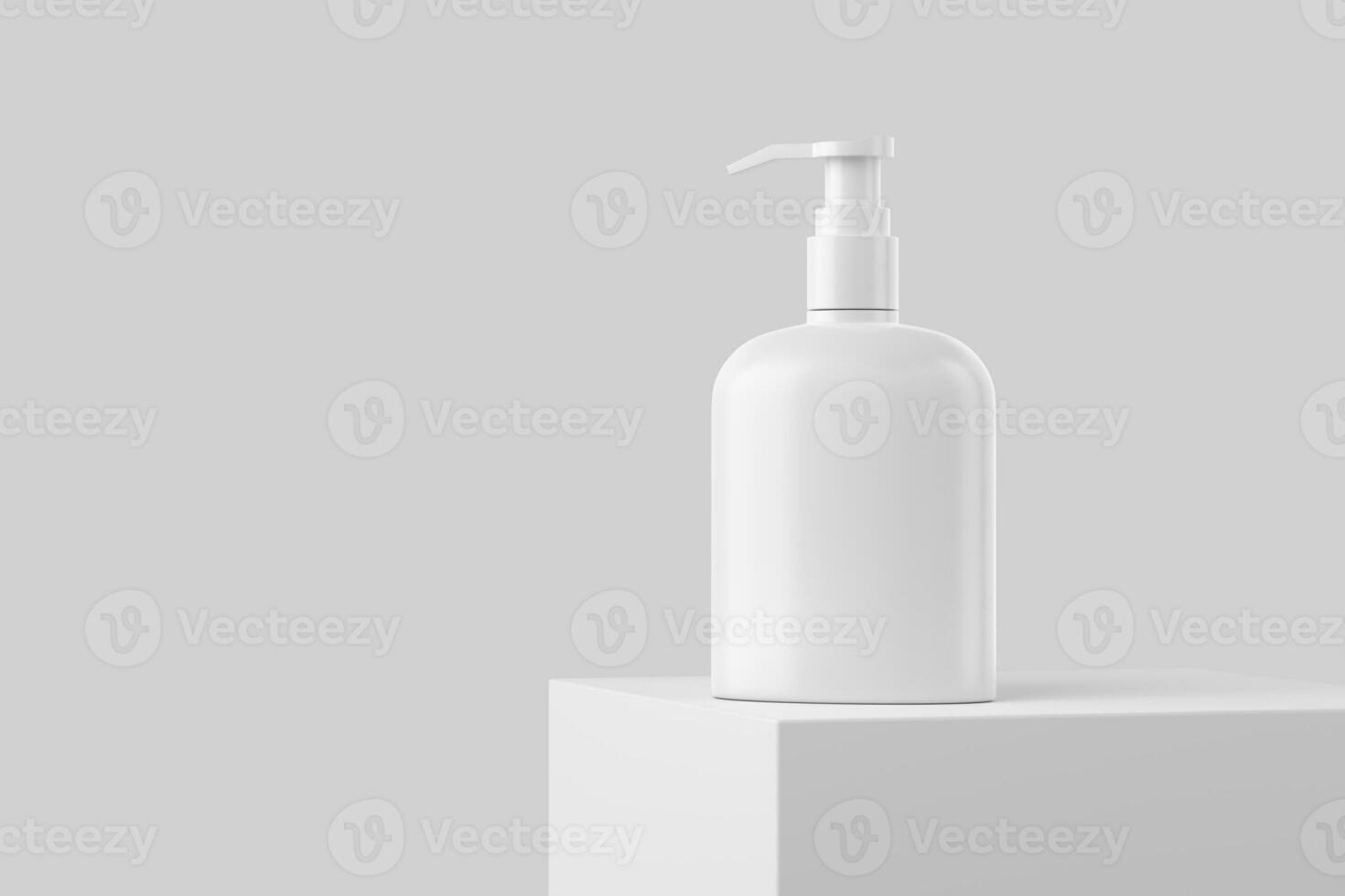 Cosmetics Bottle Jar Packaging 3D Rendering White Blank Mockup photo
