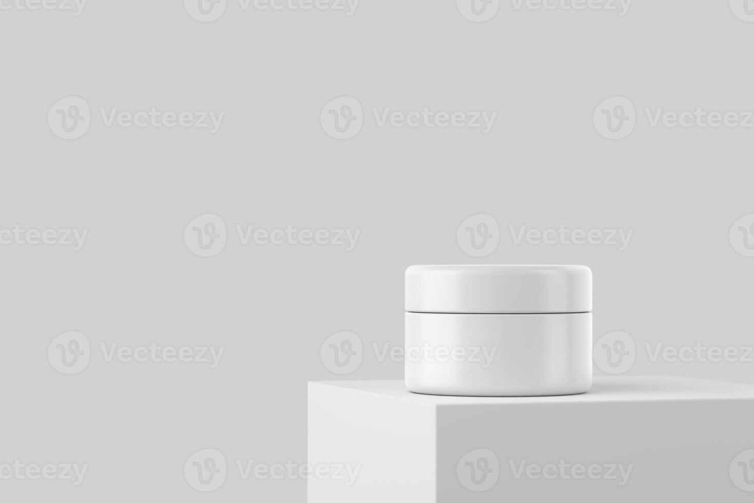 Cosmetics Bottle Jar Packaging 3D Rendering White Blank Mockup photo