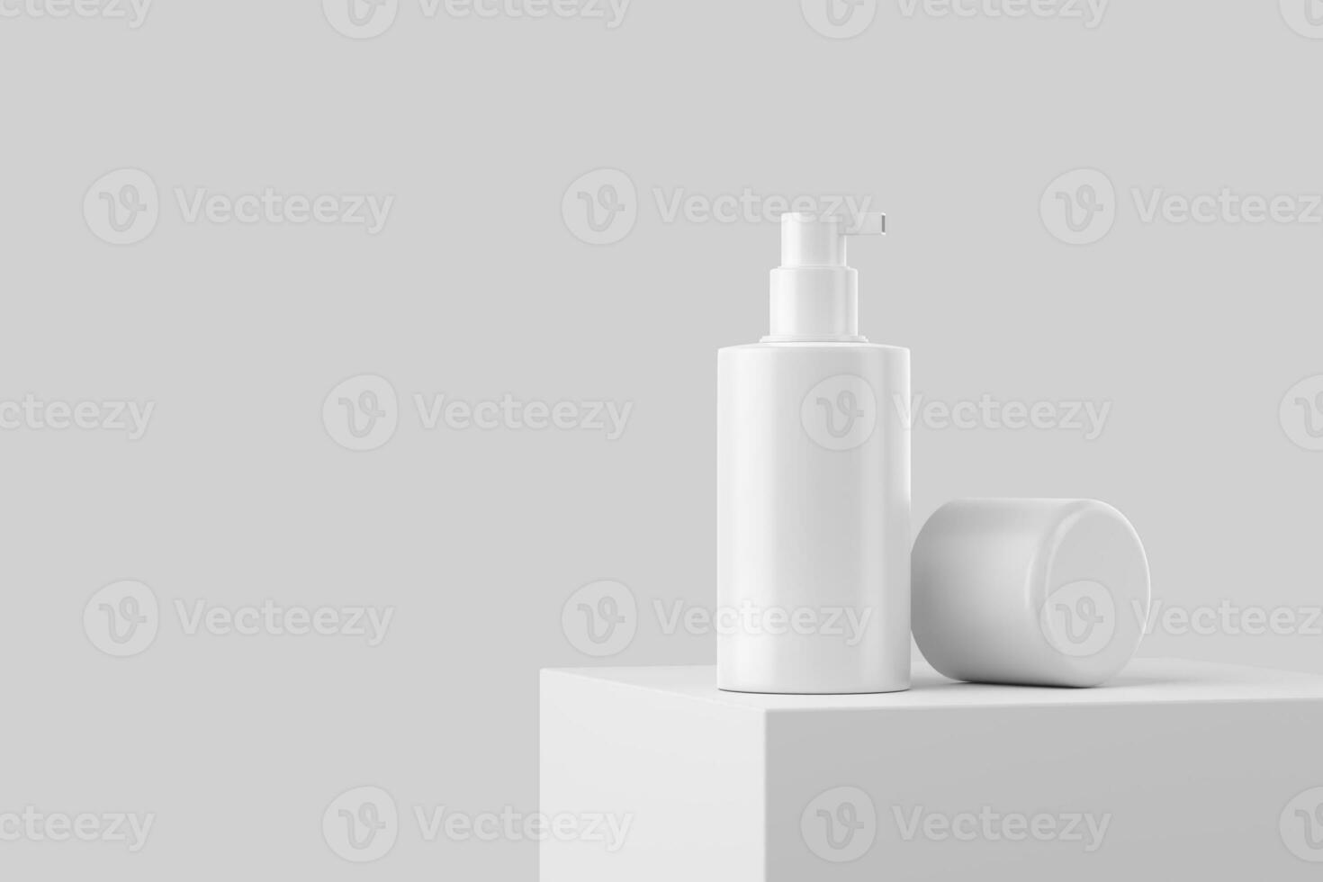 Cosmetics Bottle Jar Packaging 3D Rendering White Blank Mockup photo