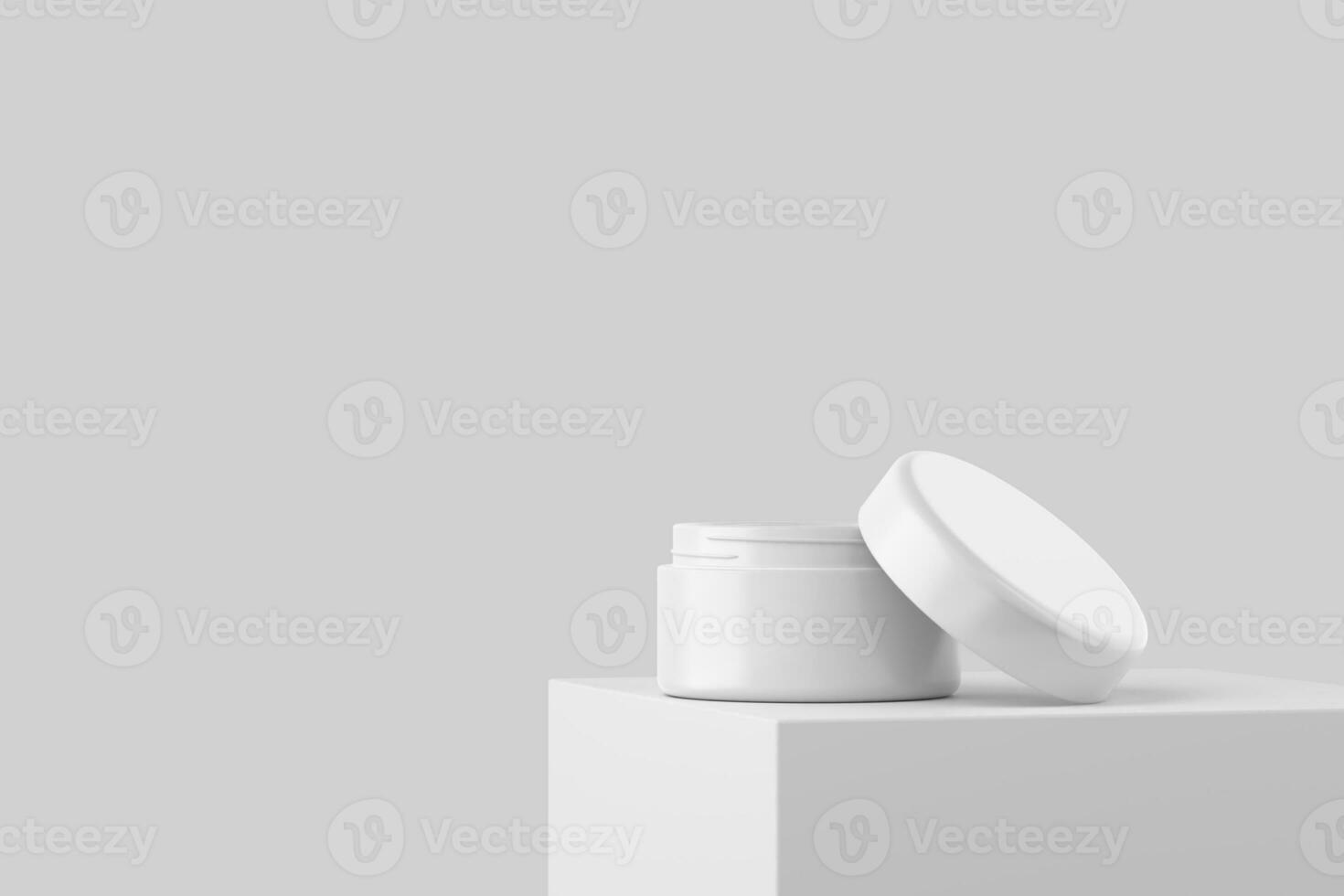Cosmetics Bottle Jar Packaging 3D Rendering White Blank Mockup photo