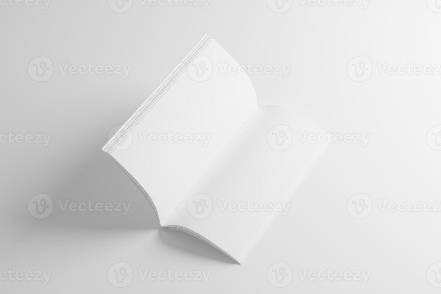 dl ensillar puntada bifold folleto blanco blanco 3d representación Bosquejo foto