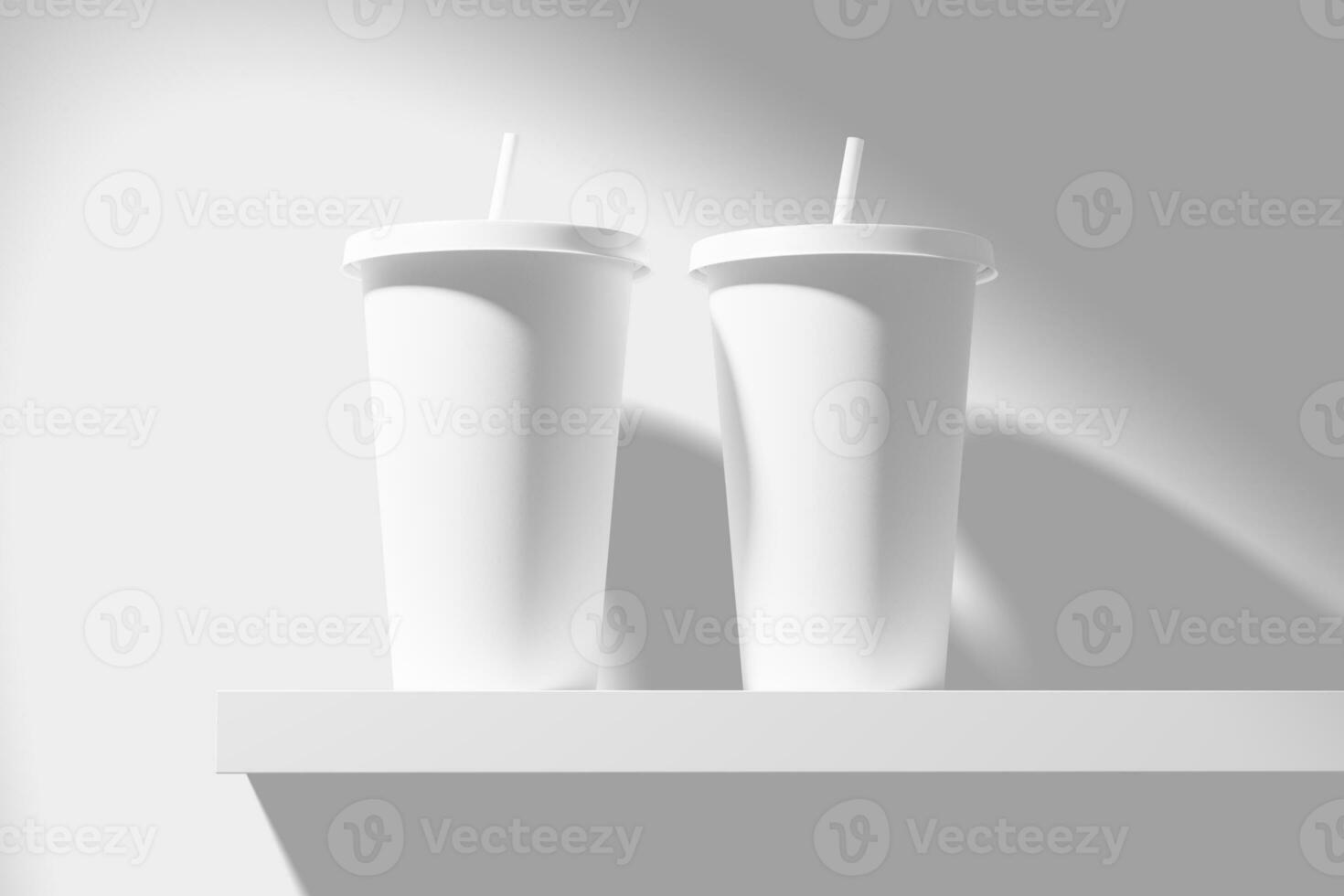 papel bebida taza blanco blanco 3d representación Bosquejo foto