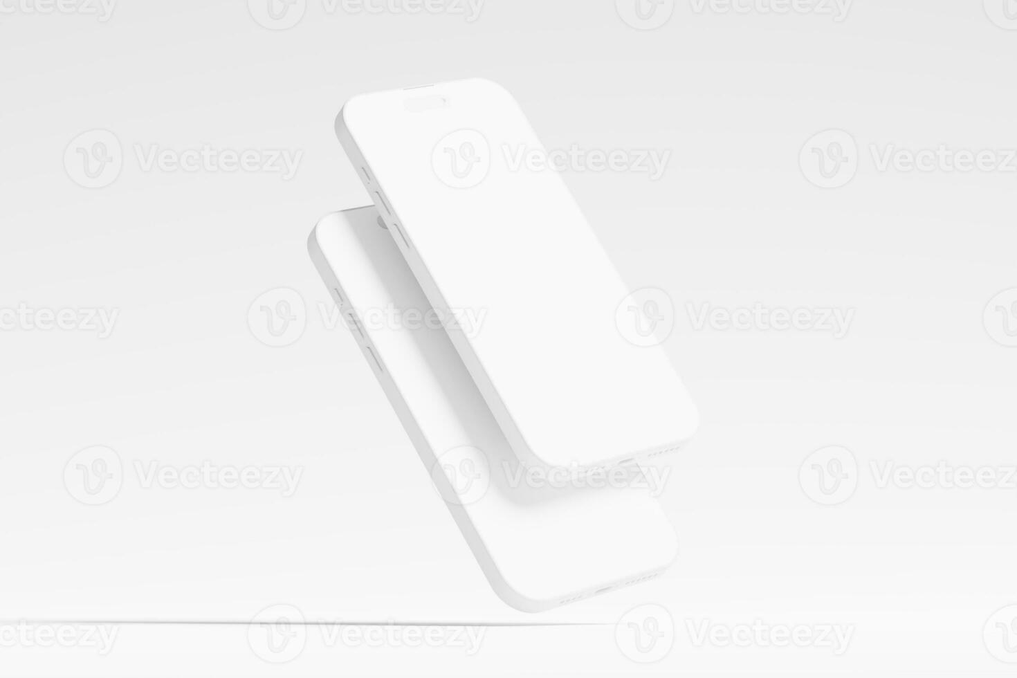 Phone Clay 3D Rendering White Blank Mockup photo