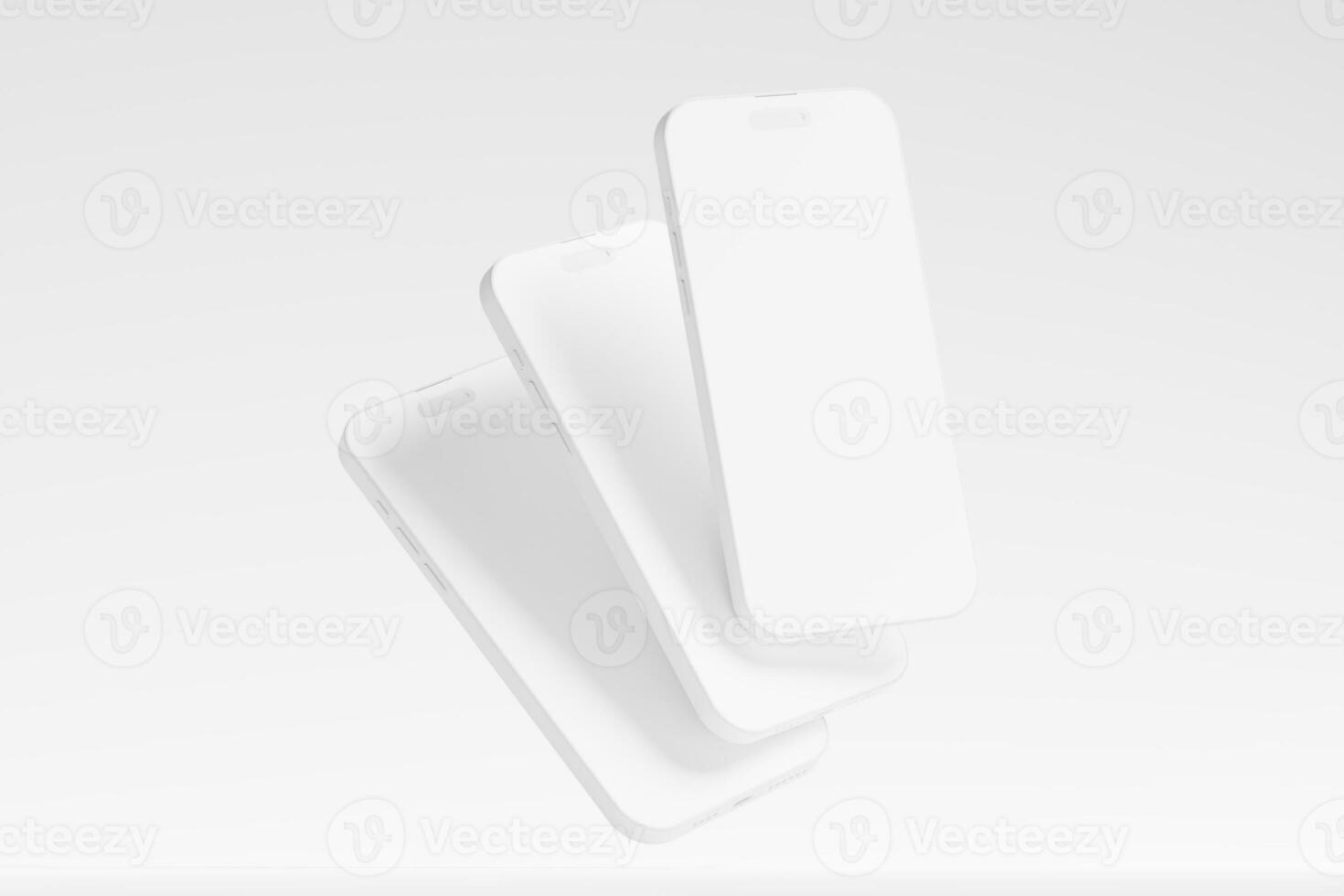 Phone Clay 3D Rendering White Blank Mockup photo