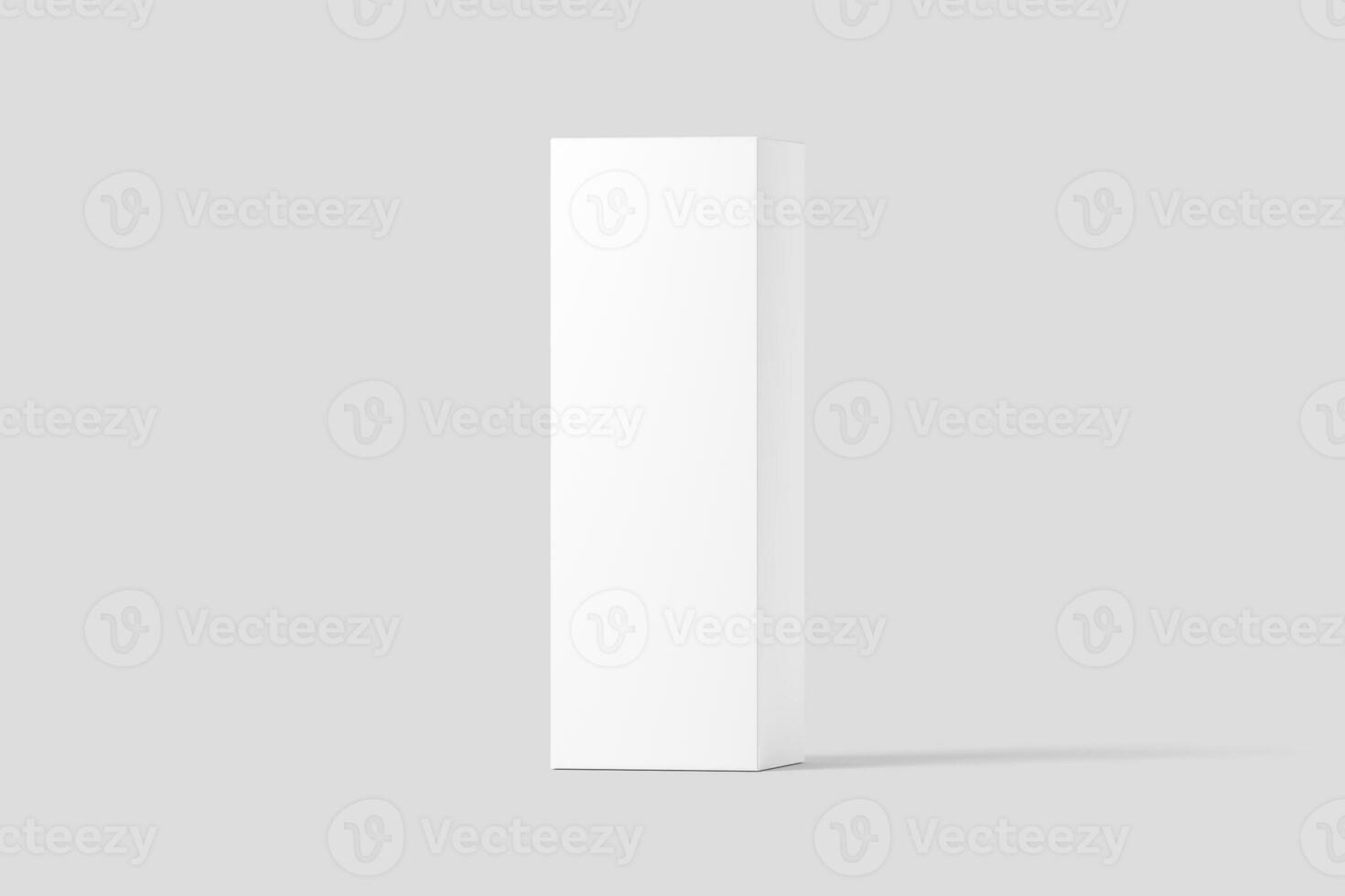 Long Rectangle Box White Blank 3D Rendering Mockup photo