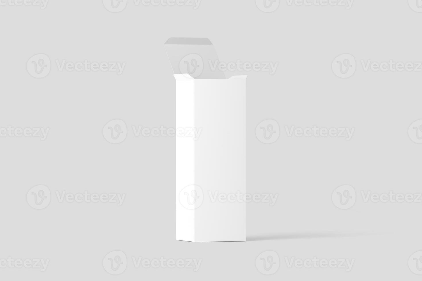 Long Rectangle Box White Blank 3D Rendering Mockup photo