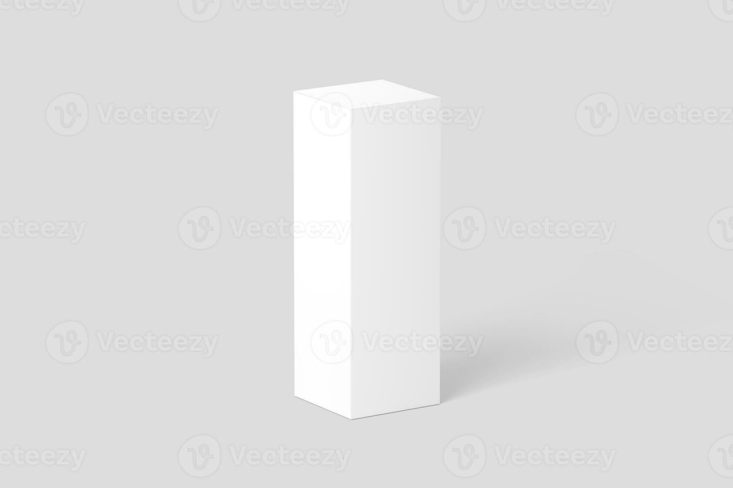 Long Rectangle Box White Blank 3D Rendering Mockup photo