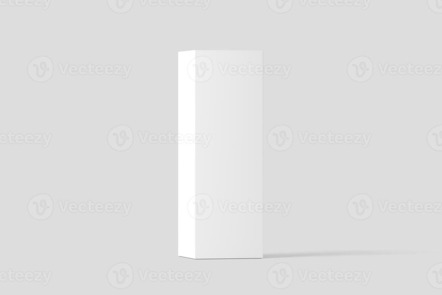 Long Rectangle Box White Blank 3D Rendering Mockup photo