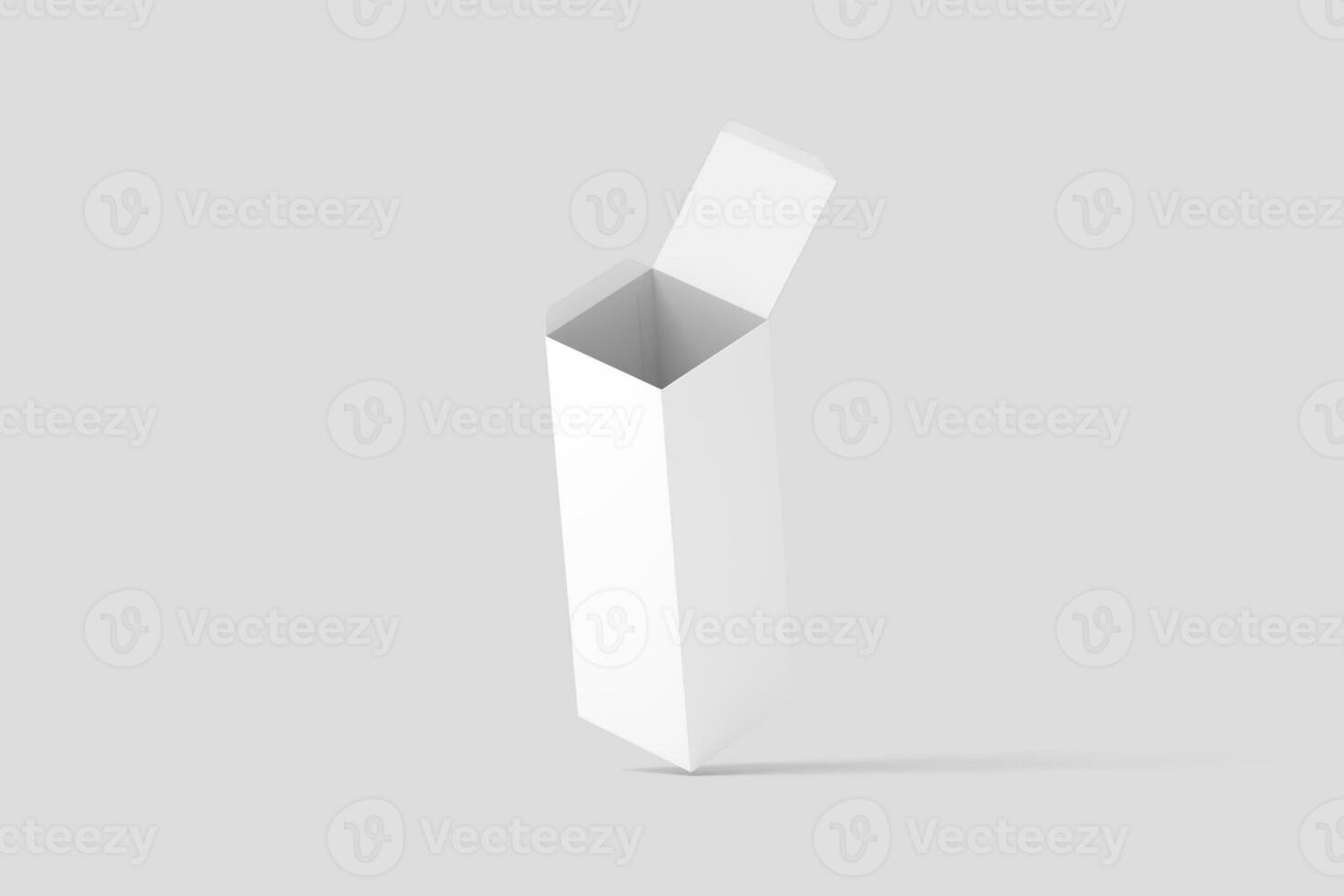 Long Rectangle Box White Blank 3D Rendering Mockup photo