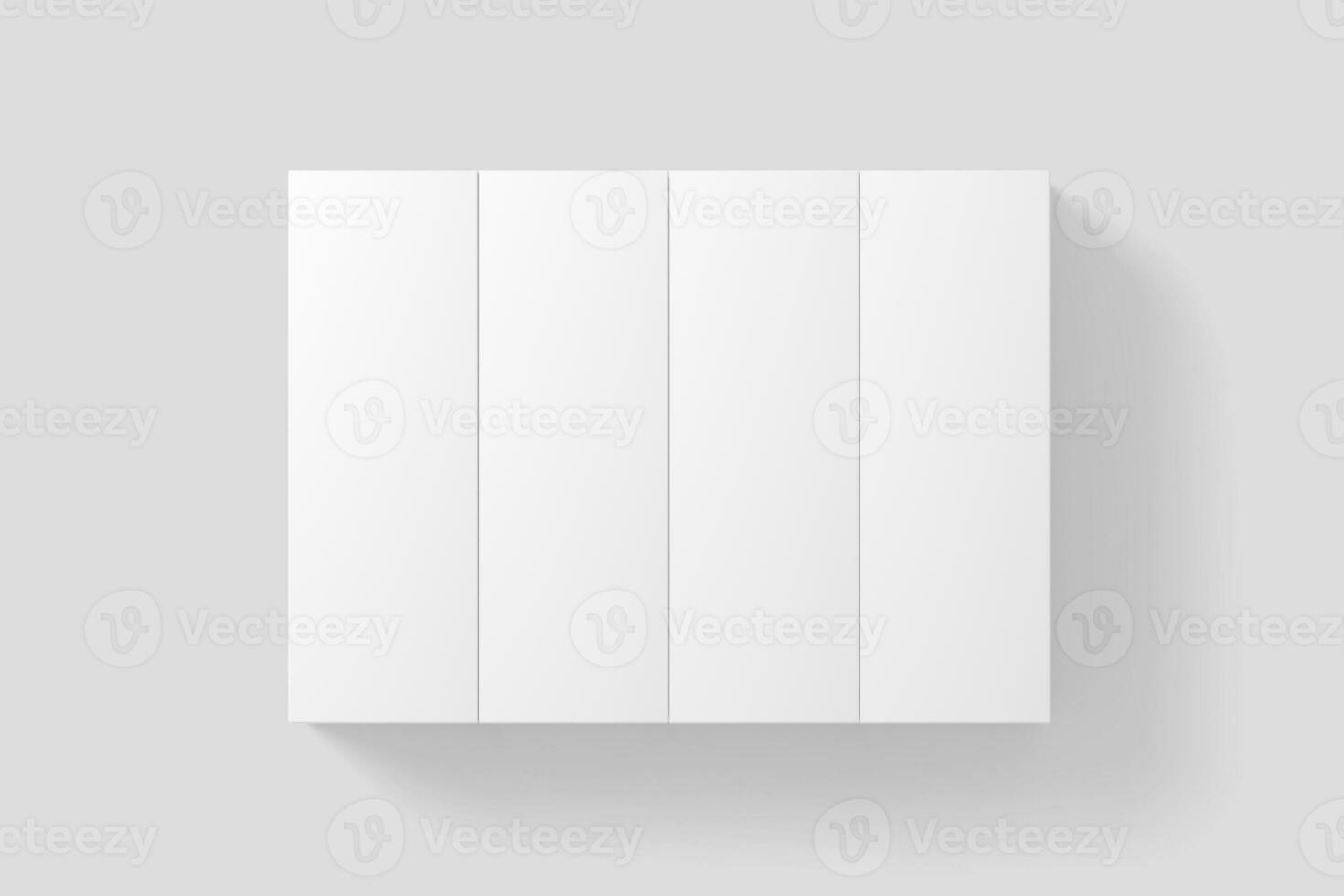 Long Rectangle Box White Blank 3D Rendering Mockup photo