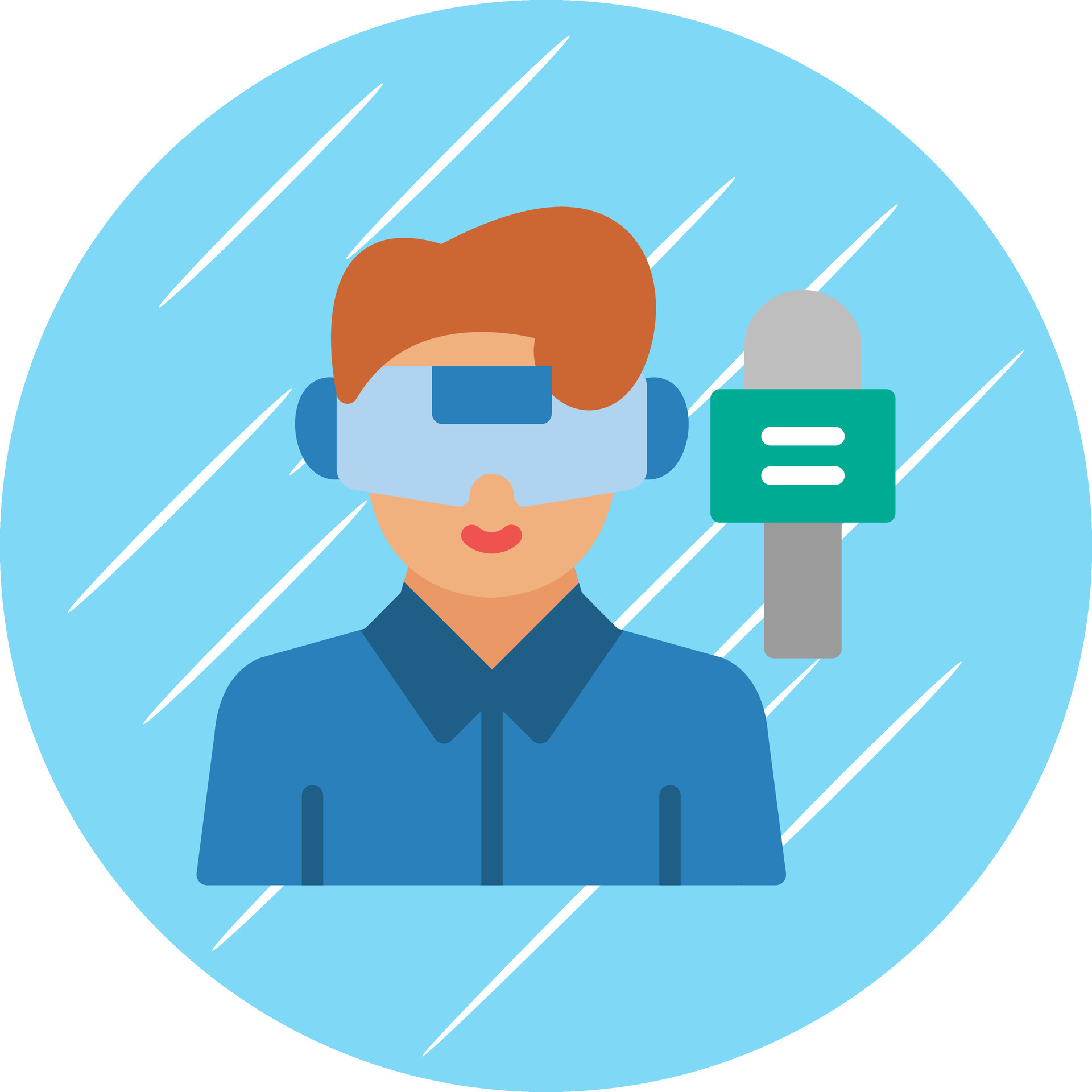 Virtual Reality Journalism Vector Icon Design 31405259 Vector Art at