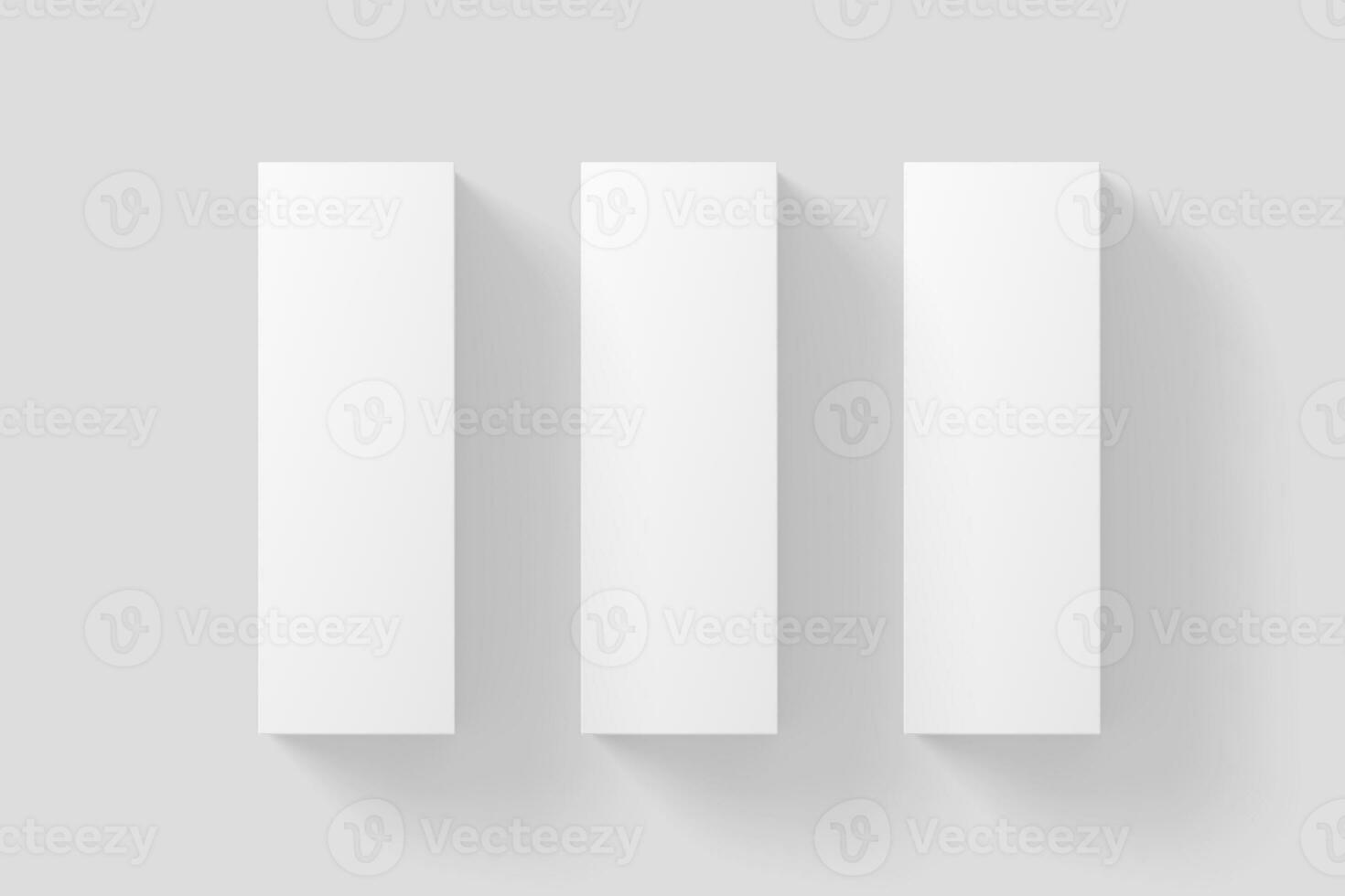 Long Rectangle Box White Blank 3D Rendering Mockup photo