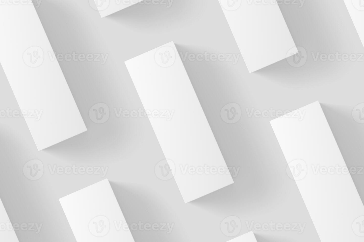 Long Rectangle Box White Blank 3D Rendering Mockup photo