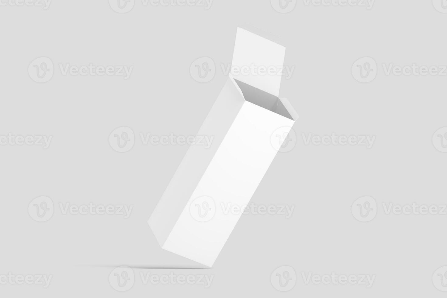 Long Rectangle Box White Blank 3D Rendering Mockup photo