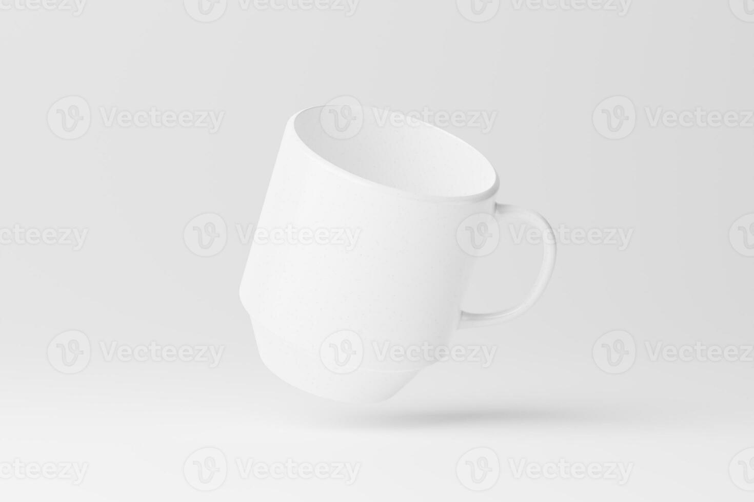 Ceramic Mug Cup For Coffee Tea White Blank 3D rendering Mockup photo