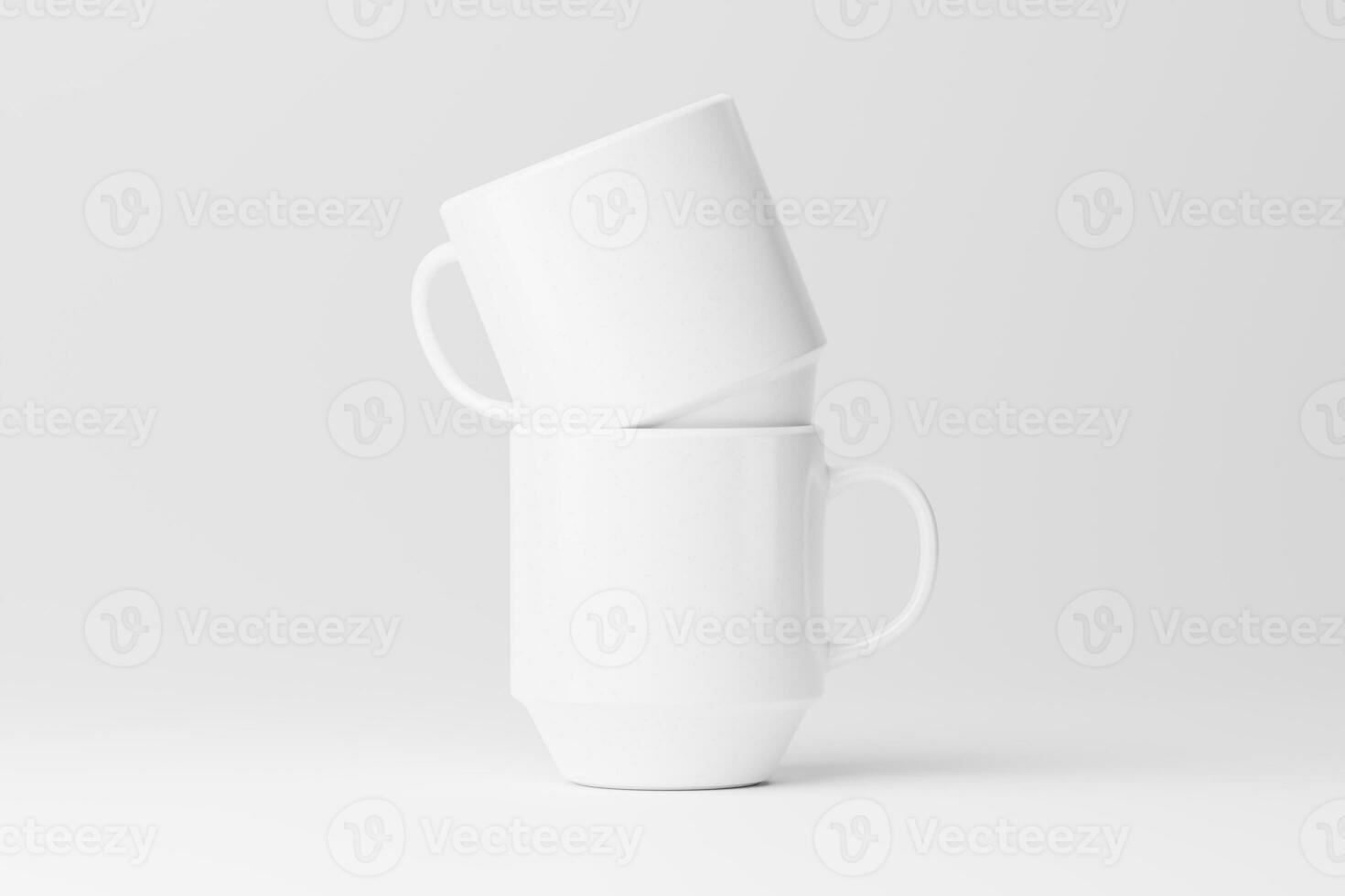 Ceramic Mug Cup For Coffee Tea White Blank 3D rendering Mockup photo