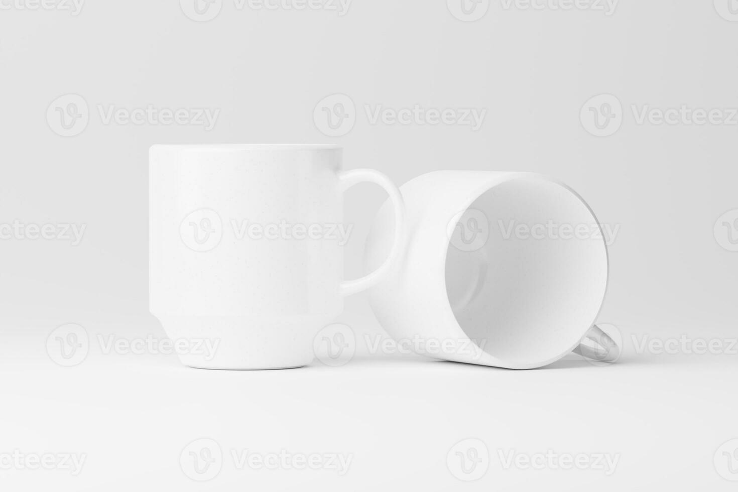 Ceramic Mug Cup For Coffee Tea White Blank 3D rendering Mockup photo