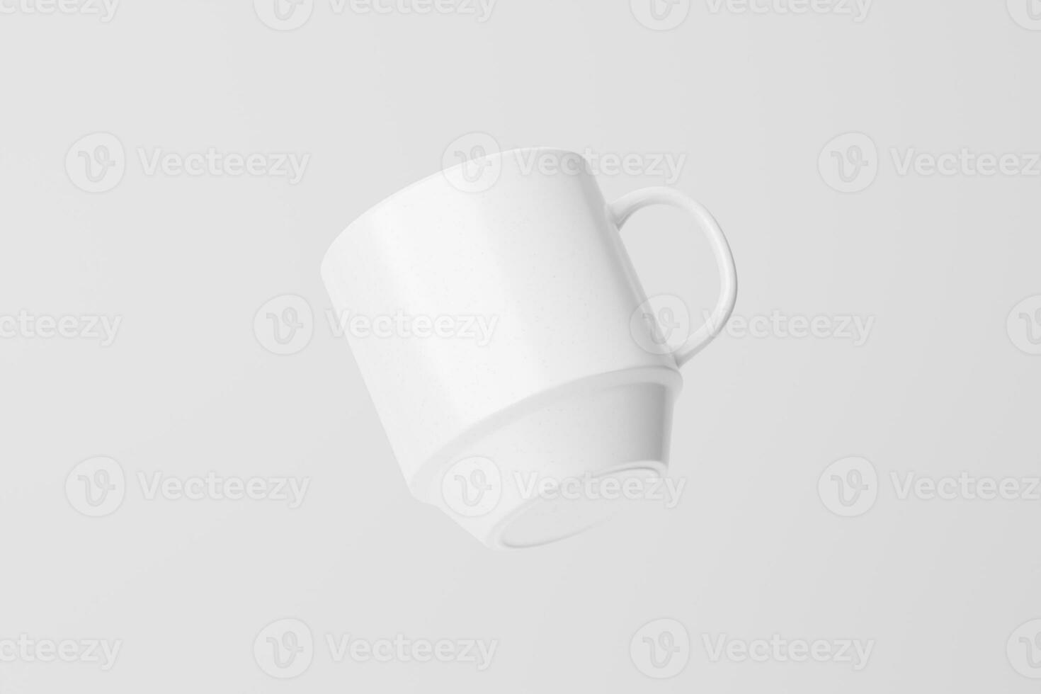 Ceramic Mug Cup For Coffee Tea White Blank 3D rendering Mockup photo