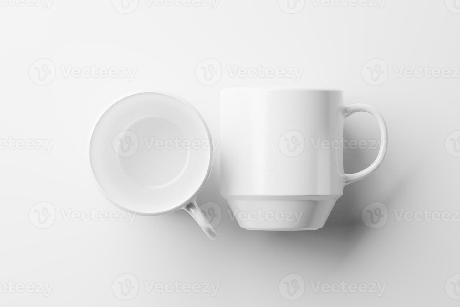 Ceramic Mug Cup For Coffee Tea White Blank 3D rendering Mockup photo