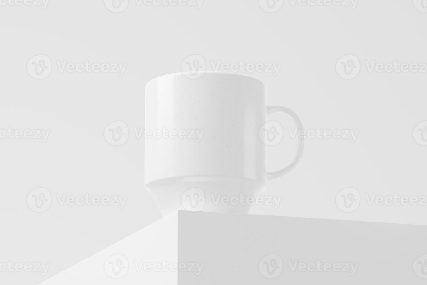 Ceramic Mug Cup For Coffee Tea White Blank 3D rendering Mockup photo