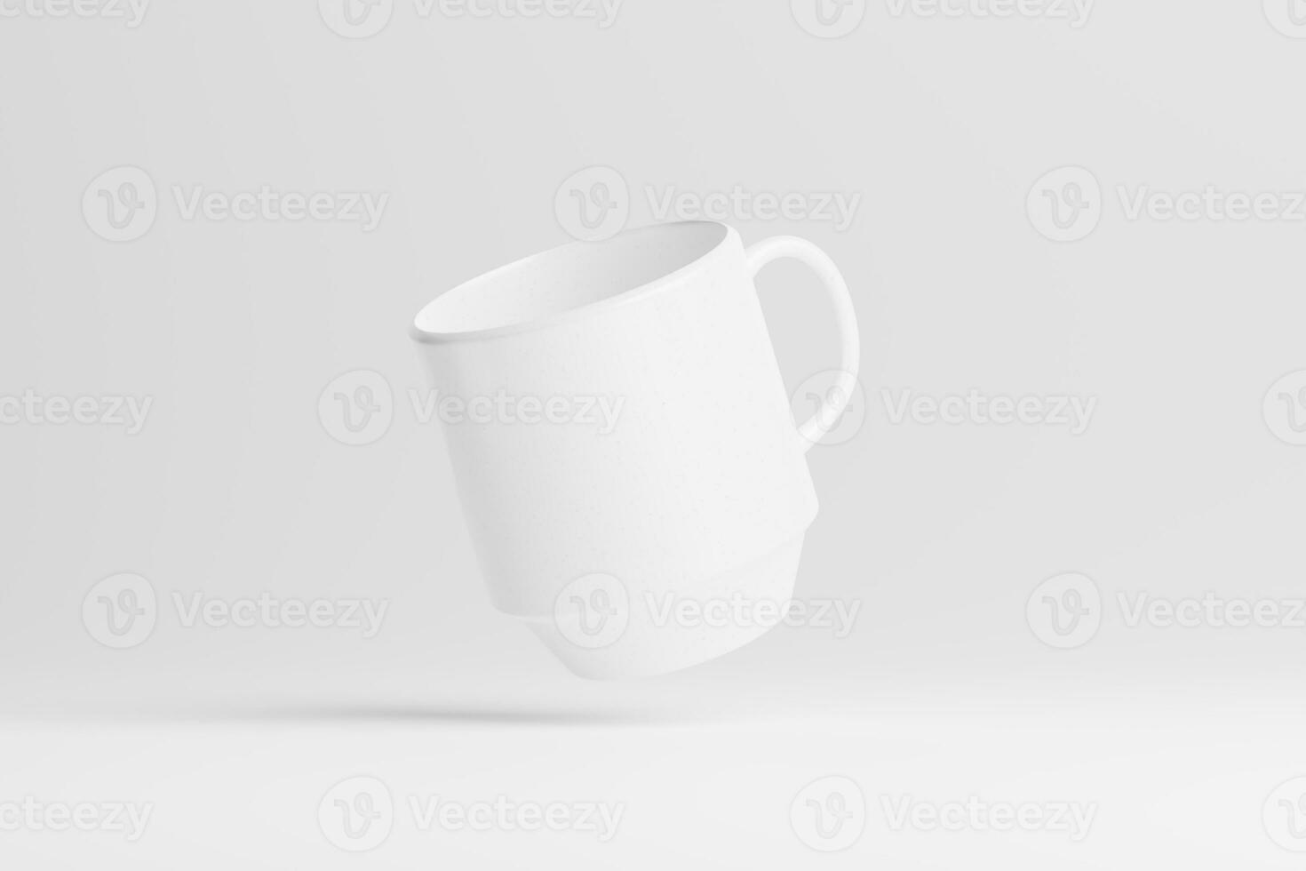 Ceramic Mug Cup For Coffee Tea White Blank 3D rendering Mockup photo