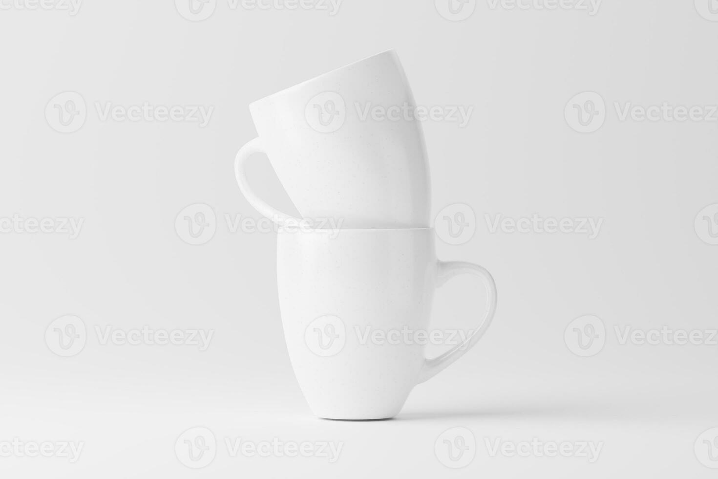 Ceramic Mug Cup For Coffee Tea White Blank 3D Rendering Mockup photo