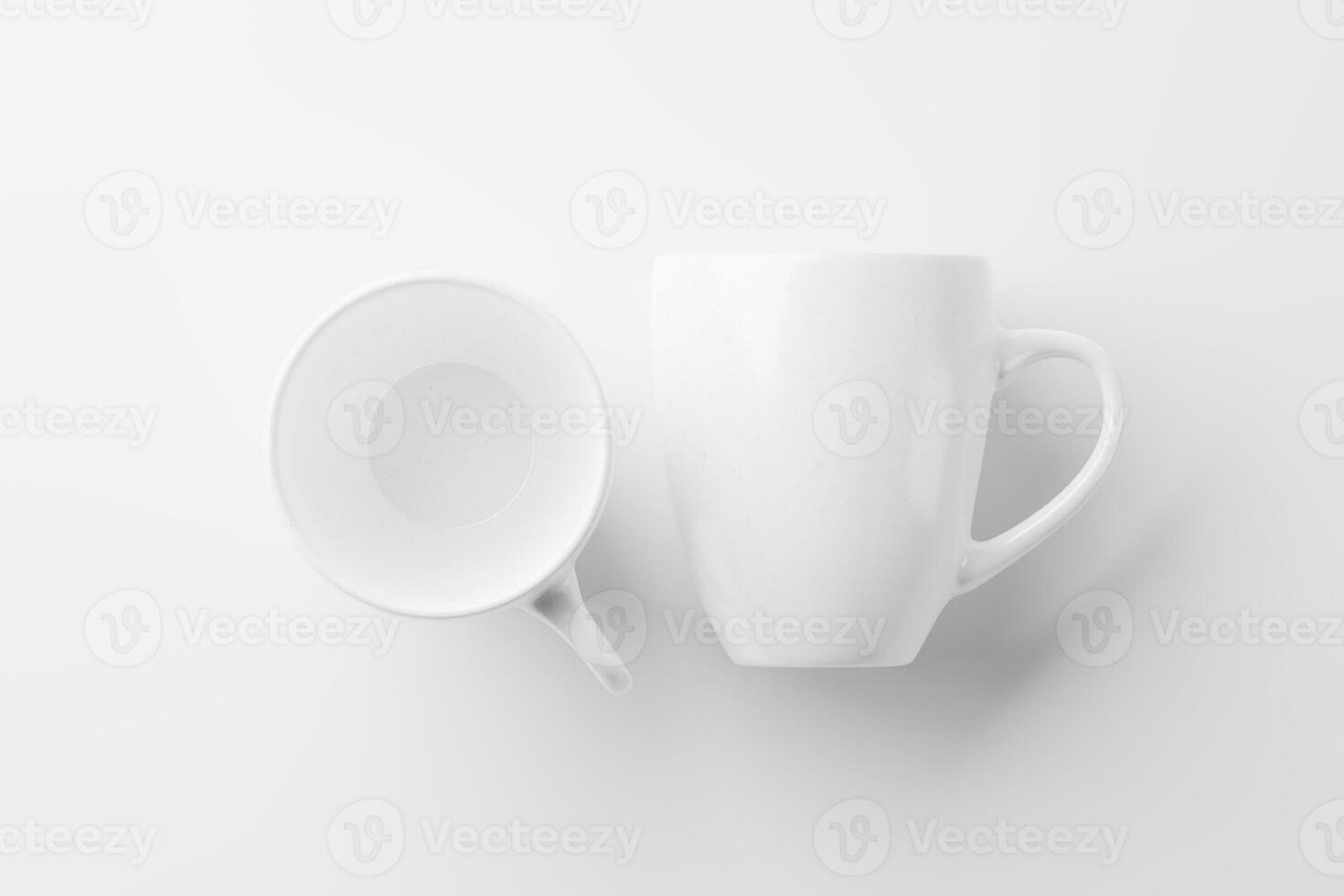 Ceramic Mug Cup For Coffee Tea White Blank 3D Rendering Mockup photo