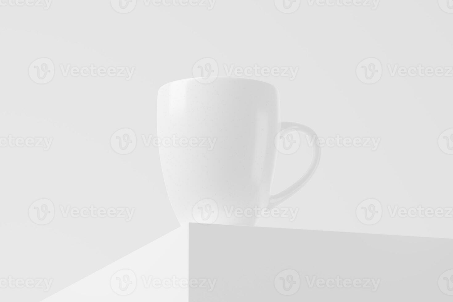 Ceramic Mug Cup For Coffee Tea White Blank 3D Rendering Mockup photo