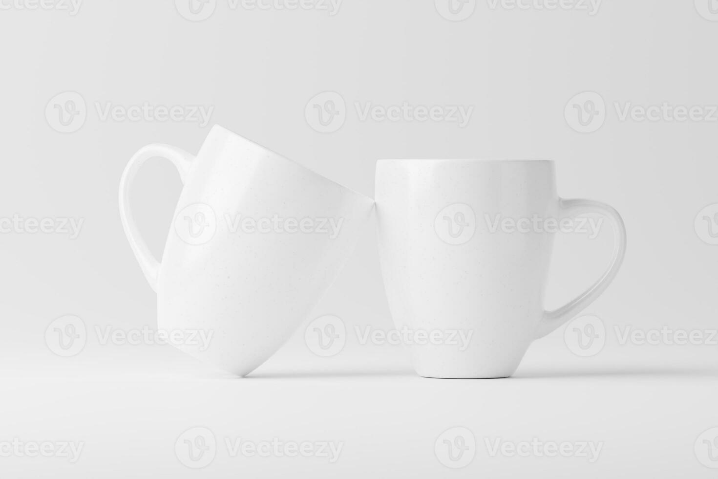 Ceramic Mug Cup For Coffee Tea White Blank 3D Rendering Mockup photo