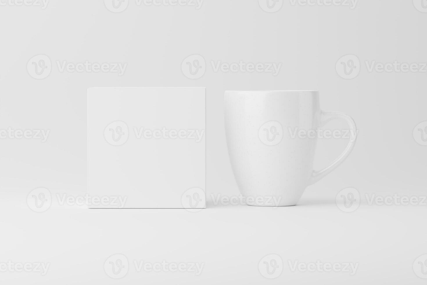 Ceramic Mug Cup For Coffee Tea White Blank 3D Rendering Mockup photo