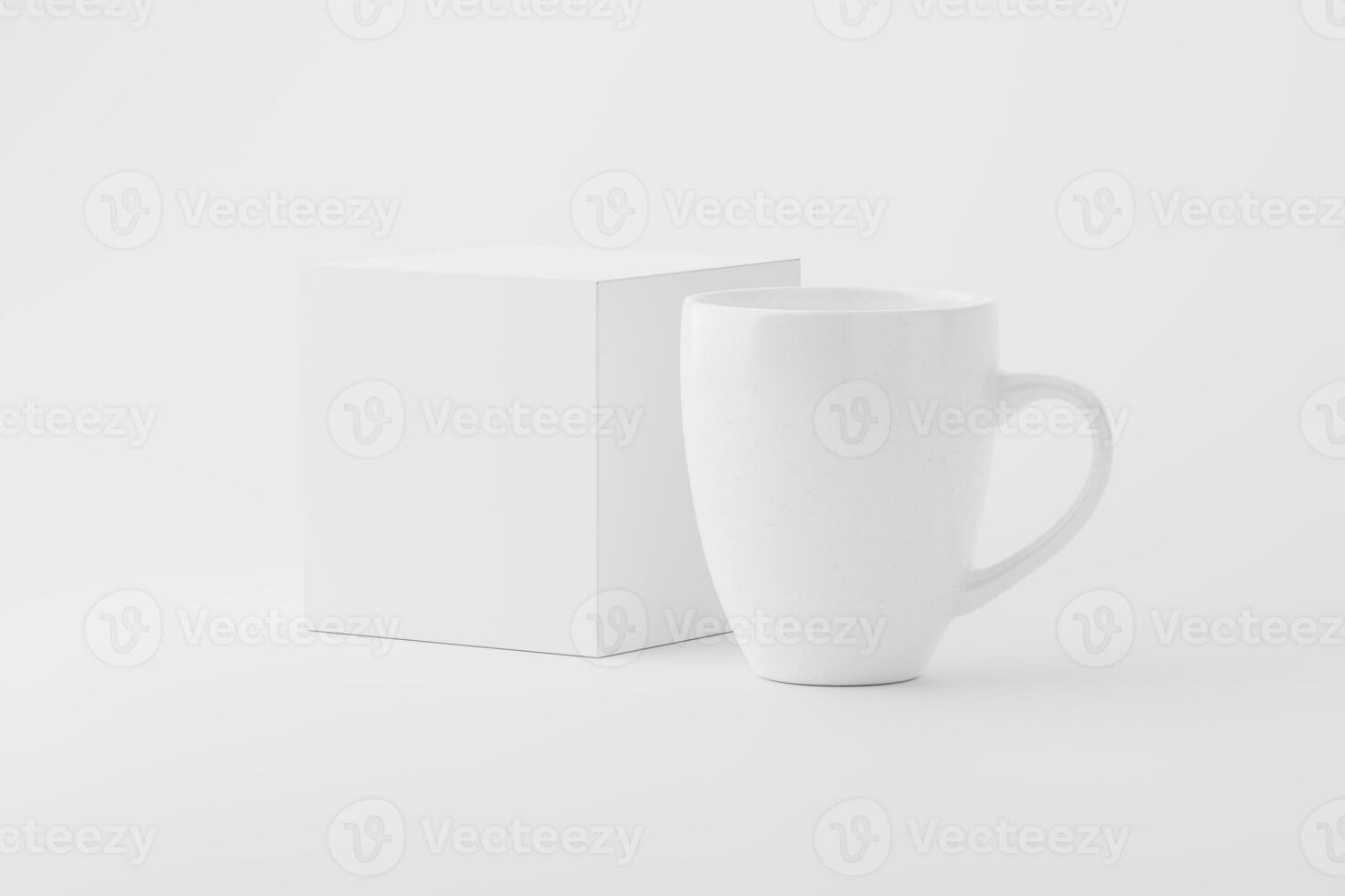 Ceramic Mug Cup For Coffee Tea White Blank 3D Rendering Mockup photo