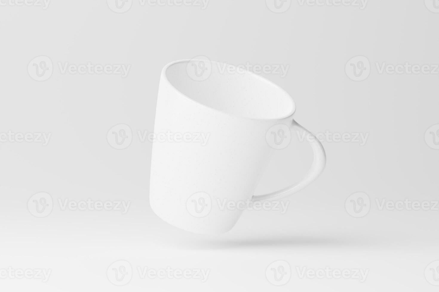 Ceramic Mug Cup For Coffee Tea White Blank 3D Rendering Mockup photo