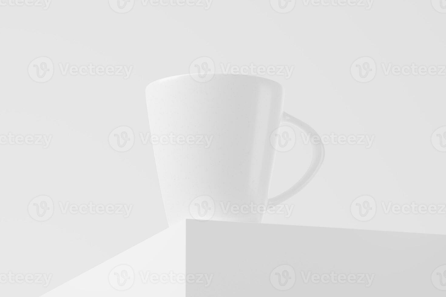 Ceramic Mug Cup For Coffee Tea White Blank 3D Rendering Mockup photo