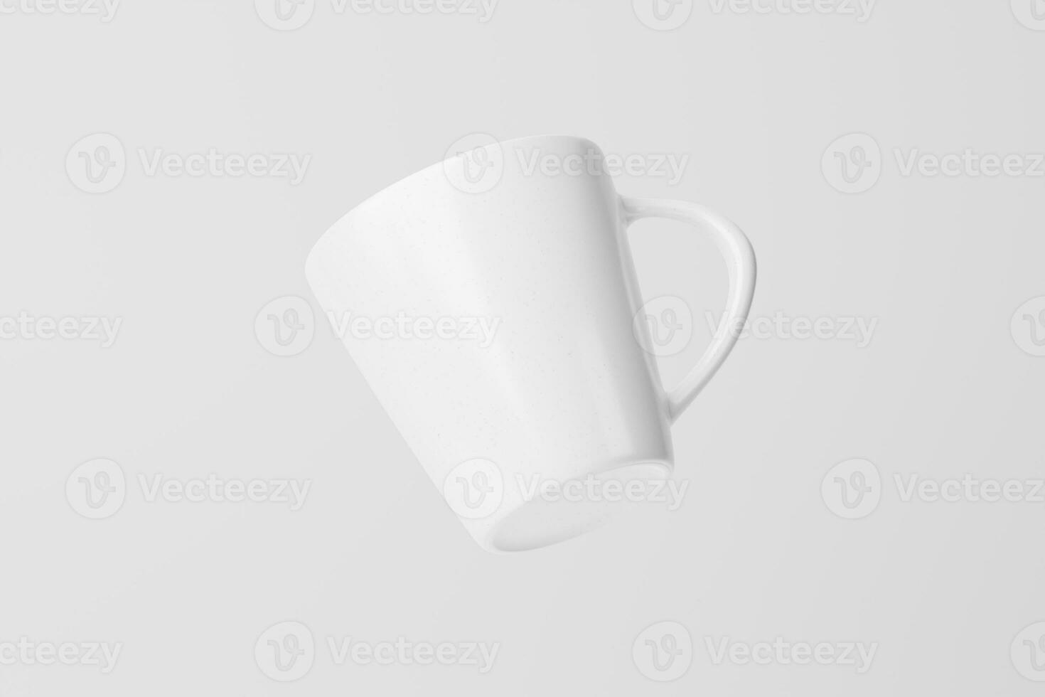 Ceramic Mug Cup For Coffee Tea White Blank 3D Rendering Mockup photo