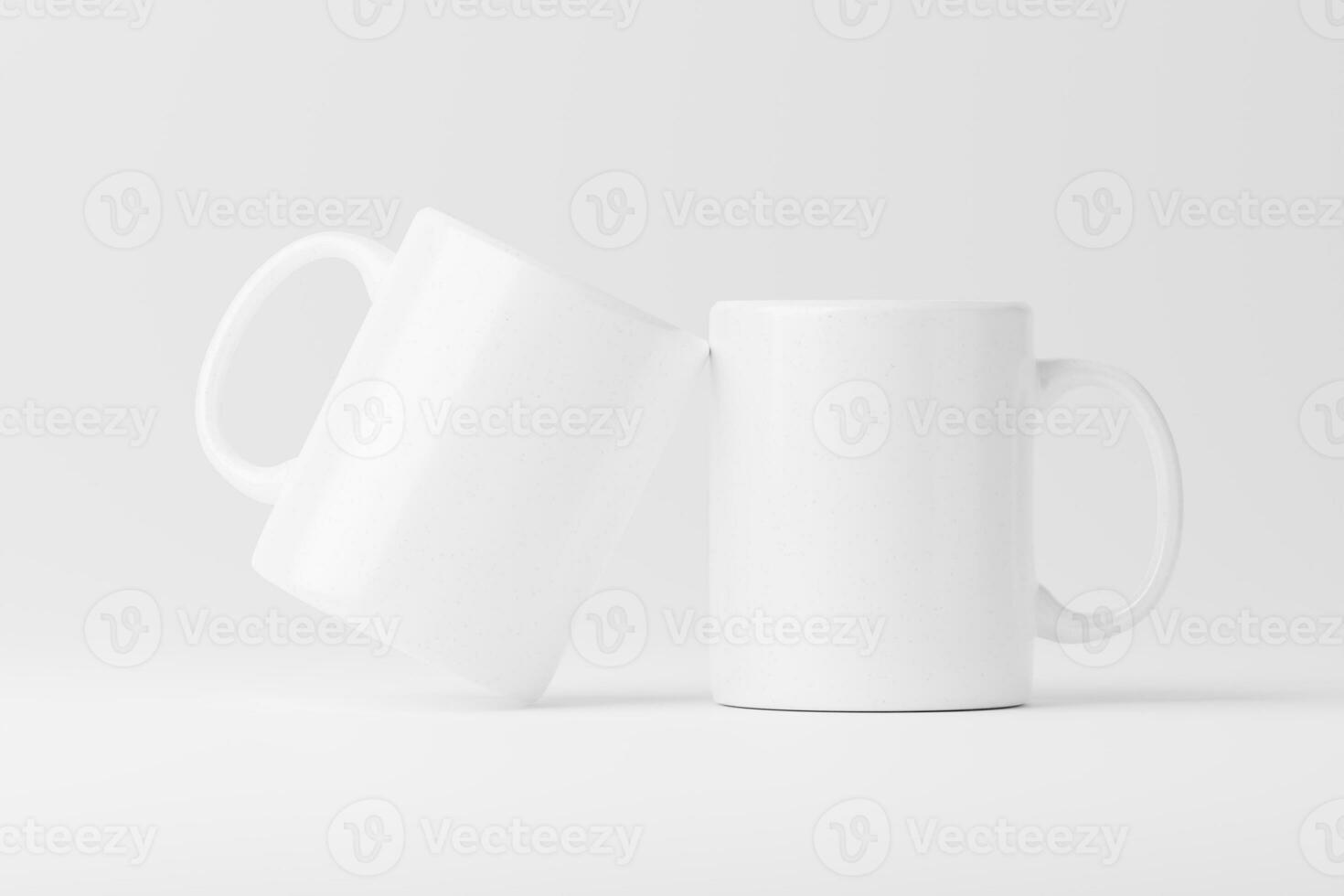 Ceramic Mug Cup For Coffee Tea White Blank 3D Rendering Mockup photo
