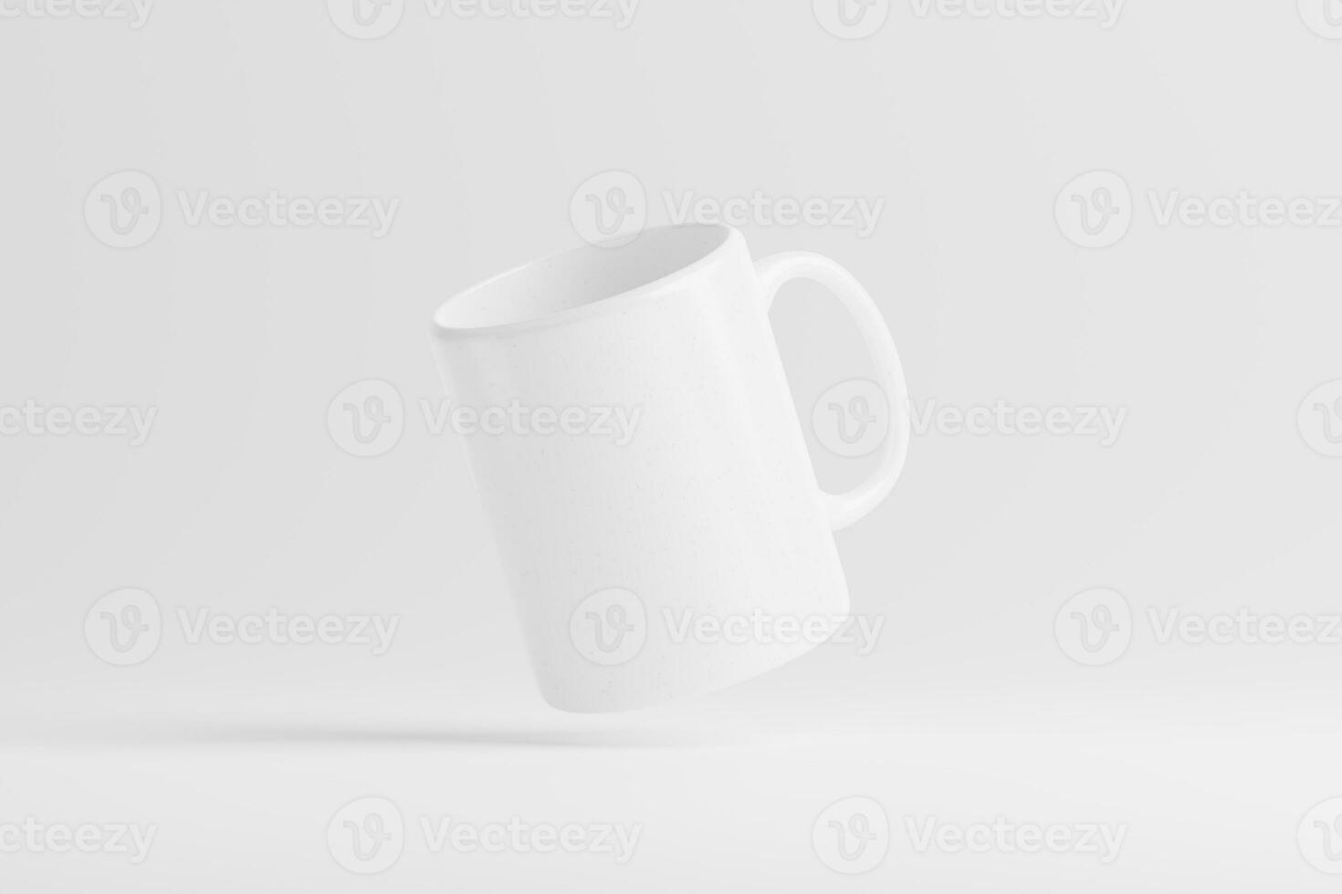 Ceramic Mug Cup For Coffee Tea White Blank 3D Rendering Mockup photo