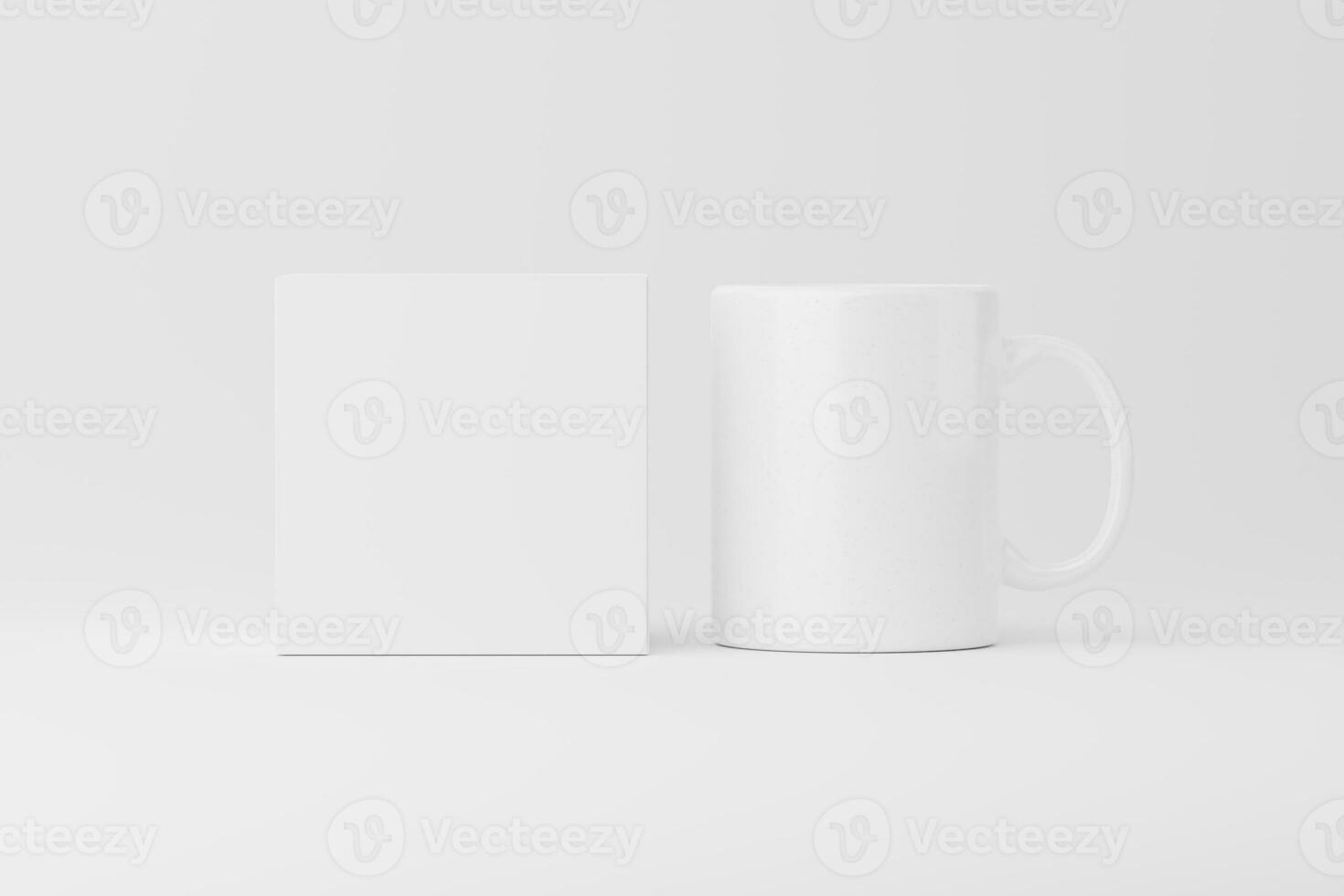 Ceramic Mug Cup For Coffee Tea White Blank 3D Rendering Mockup photo